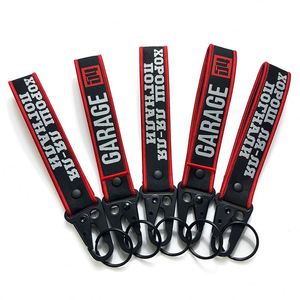 Cheap <b>Custom</b> Jet Fabric <b>Key</b> Tag Embroidery Keychain Manufacturers Personalised Keyrings - Product Image 4