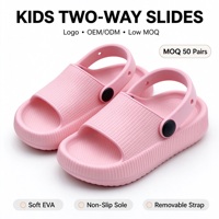 Sandales EVA pour femmes, imprimé nuages arc-en-ciel rose, bout ouvert, semelle épaisse, antidérapantes, été, plage, vente en gros, logo personnalisé, style unisexe
