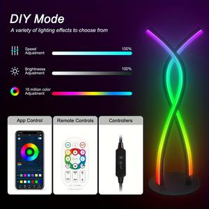 Ambient Night <b>Light</b> RGB IC LED <b>Light</b> Music Sound <b>Control</b> Pickup Rhythm Lamp APP <b>Remote</b> <b>Control</b> for Bedroom Esports TV Decoration - Product Image 5