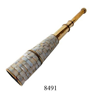 Télescope nautique en laiton de haute qualité Design en métal vieilli avec pochette en cuir Vintage petit télescope décoratif - Product Image 6