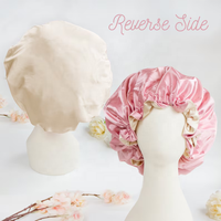 Bonnet de Nuit Réversible en Satin de Luxe pour Femme, 50 Couleurs, Grande Bordure à Volants, Double Couche, Idéal pour les Voyages et le Quotidien