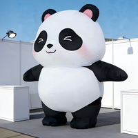 Ours gonflable mobile GAUSS, Panda de dessin animé multicolore, impression par transfert thermique, imperméable, durable, 6-8 pieds, installation facile, publicitaire