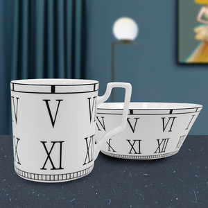 Sứ Xương Trung Quốc tinh chế bữa ăn tối tấm trắng đồng hồ cổ điển dao kéo đặt gốm phẳng tấm và các món ăn Bộ đồ ăn - Product Image 4