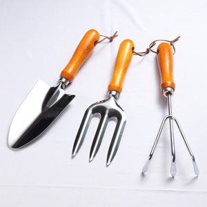 Gardening Tool Set 3 Piece Stainless Steel Shovel Fork Rake For Garden Home Use - Product Image 1