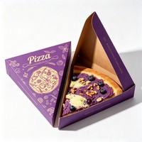 Boîte à pizza triangulaire en carton ondulé écologique personnalisée, pliable, pour la livraison de repas à emporter, pour les services de restauration