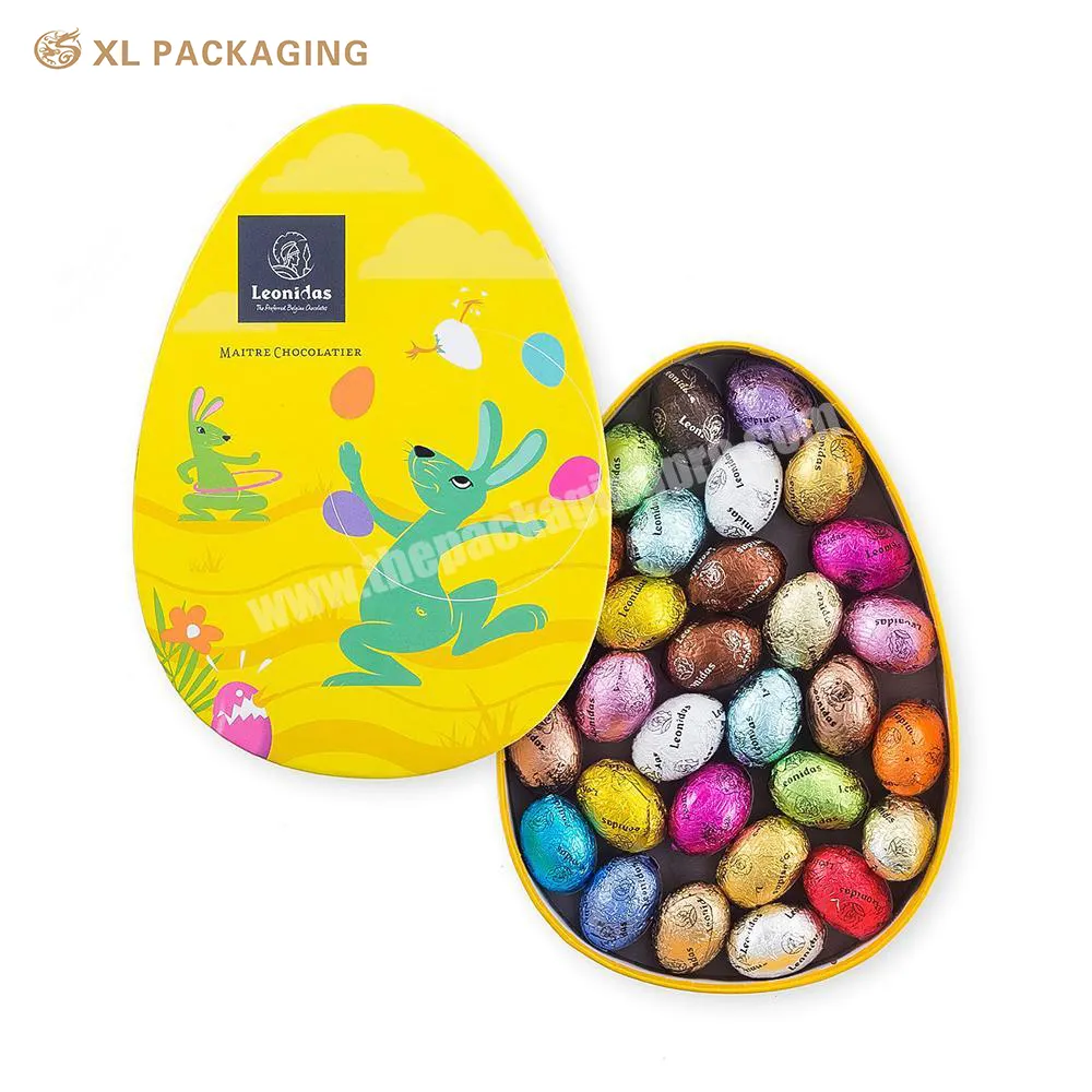 チョコレートギフトパッキング用の段ボールクラフト紙に印刷されたカスタムイースターキャンディーギフトボックスの卵の形