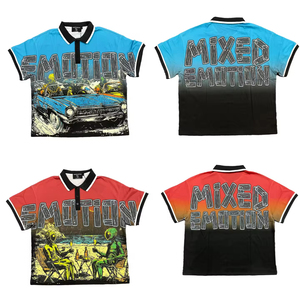 T-shirt Oversize da Uomo 100% Cotone di Alta Qualità BST, Nuova Moda Streetwear con Stampa Grafica Stile Mixed Emotions - Product Image 1