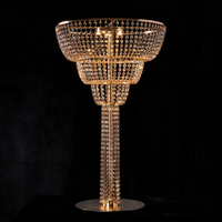Lampes de sol en cristal luxueuses avec perles, éclairage d'ambiance LED, décorations pour allées de mariage, banquets et événements