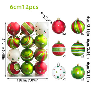 Décorations de Noël européennes et américaines sur le thème du Grinch, boule de Noël peinte, boîte cadeau, monstre vert elfe, ornements suspendus pour sapin de Noël - Product Image 2