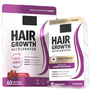 Gomitas para el Crecimiento del Cabello, Acelerador de Belleza, Vitaminas, Minerales, Biotina, Arginina, Silicato, Suplemento Herbal para Adultos - Product Image 6