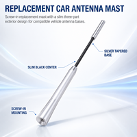 Restore a Roof Aerial with a Slim Silver Screw-In Replacement Car Antenna Mast Slim Silver Replacement Car Antenna Mast