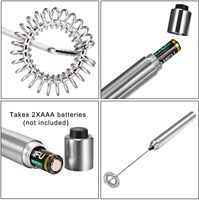 Fouet à café électrique automatique en acier inoxydable alimenté par piles AAA, mousseur à lait portable multifonctionnel, mousseur à main