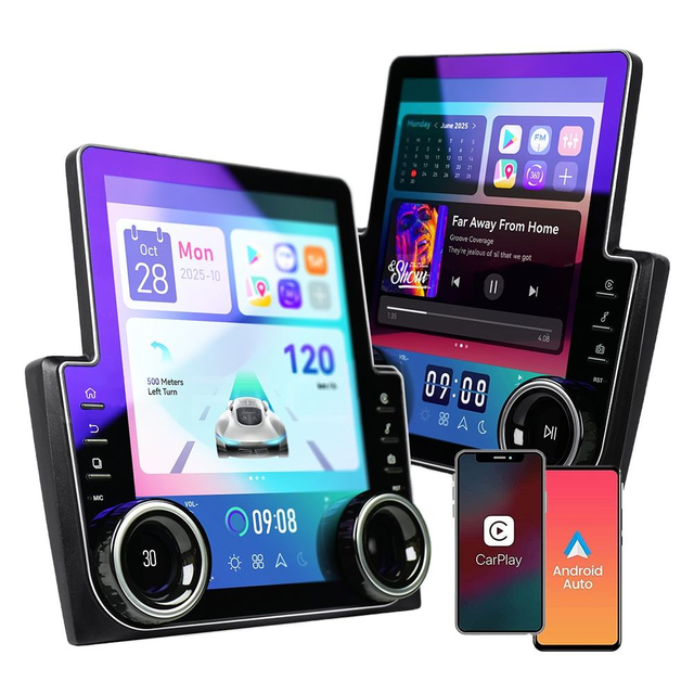 Universal Android Car Stereo Diamond Multimedia Car for DVD Player 360 Camera 2K Infotainment System Vertical Touch Screen
