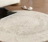 Tapis Seibos à anneaux annuels, sans colle, antidérapant, en matériaux mélangés, style Wabi-Sabi moderne haut de gamme pour chambre et salon, tapis pour chaise pivotante