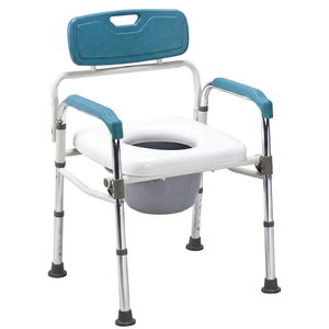 Silla de ruedas con asiento elevable y asa hueca, soporte lumbar y respaldo, ayuda para la movilidad, para cuidado en el dormitorio - Product Image 1