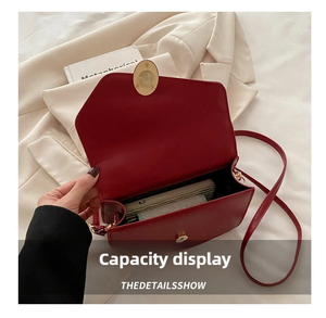 Nouveau sac bandoulière pour femme, style rétro coréen, design bicolore uni, sacoche tendance en polyester - Product Image 6