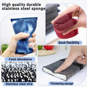 Sinh Thái Không <span class=keywords><strong>Scratch</strong></span> Món Ăn Chà Bọt Biển Để Làm Sạch Cọ Rửa Pad Rửa Bát Đĩa Làm Sạch Bọt Biển Nhà Bếp Dây Thép Vải Miếng Bọt Biển - Product Image 4