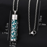 Nouveau Collier Pendentif Unisexe en Acier Inoxydable Balle Cylindrique pour Huile Essentielle Parfumée, Design Tendance et Élégant