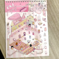 Livre de Matériaux pour Scènes Miniatures 3D – 6 Scènes (Château, Cirque, Parc Aquatique) en Papier PET – Pour Filles de 3 Ans et Plus – Cadeau de Fête pour Enfants – Décoration Maison