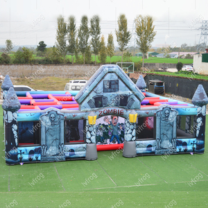 Portable géant <span class=keywords><strong>adulte</strong></span> gonflable Halloween labyrinthe PVC <span class=keywords><strong>maison</strong></span> de rebond extérieure avec jeu d'étiquettes <span class=keywords><strong>laser</strong></span> comprend des kits de réparation pour les enfants - Product Image 5