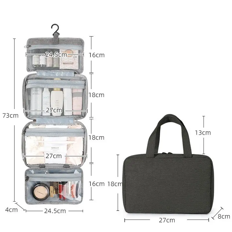 Factory Direct Sales Small Batch Waterproof Toiletry Bag Hanging Travel Bag Makeup Storage High Quality Colorful Bag