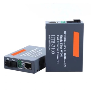 Convertisseur de média à fibre optique 10/100M HTB-3100, 1 paire, transceiver SC monomode à fibre unique, convertisseur à fibre unique 25km - Product Image 2