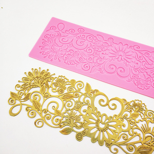 YS fai da te tappetino in pizzo per torte fondente stampi per dolci floreali con fiori e fiori che decorano cioccolato in Silicone strumenti per fare torte - Product Image 4