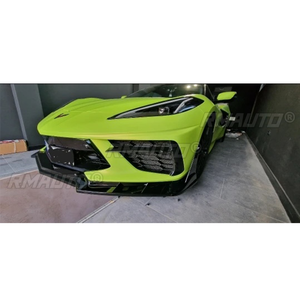 Kit de 7 lames de pare-chocs avant pour Chevrolet Corvette C8 Z51 STG 2 portes 2020-2023, style ZR1, séparateur d'aile, noir brillant - Product Image 6