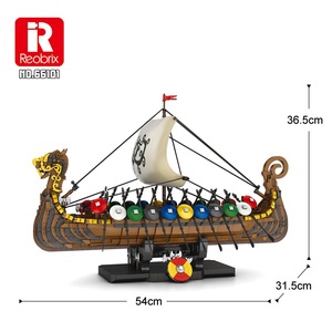 Reobrix 66101 Penteconter 2547P Viking Warship Building Block Set for Adults Detailed Historical Ship Model with Removable Stand - Product Image 6