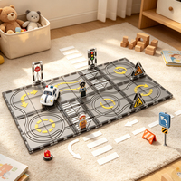 AJB 17 pièces Blocs de construction magnétiques DIY pour circuit de circulation urbaine, jouet éducatif de puzzle avec véhicule électrique STEM