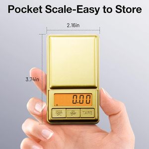 Xách Tay Kỹ Thuật Số Túi Quy Mô Mini Thép Không Gỉ Điện Tử Gram Cân Bằng Độ Chính Xác Cao 0.01G Vàng Trang Sức Trọng Lượng Đo - Product Image 3