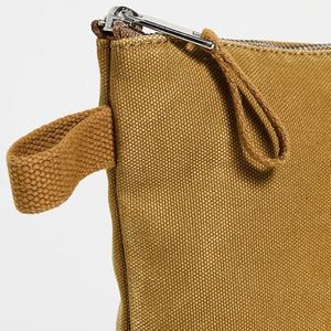 กระเป๋าเครื่องสำอางผ้าแคนวาสสีกากีสำหรับผู้หญิง พับได้ น้ำหนักเบา เป็นมิตรกับสิ่งแวดล้อม พกพาสะดวก ใช้ซ้ำได้ มีซิป สั่งทำได้ - Product Image 2