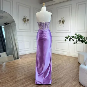 Abito da Sera Arabo di Lusso Serene Hill Dubai, Modello Sirena con Perline, Colore Lilla, per Matrimoni <span class=keywords><strong>e</strong></span> Feste 2024 LA72329 Personalizzabile - Product Image 4
