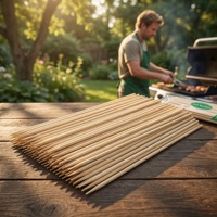 Brochettes de barbecue en bambou naturel, bâtonnets de cuisson jetables résistants à la chaleur, pics alimentaires pour le camping et les fêtes