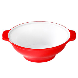 Tazones de melamina grandes, rojos y blancos, con doble asa, para fideos, sopa caliente, uso en restaurantes. - Product Image 5