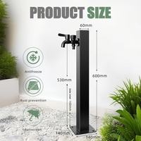 Robinet extérieur antigel en acier inoxydable pour cour, jardin de villa, lavabo, robinet de sol, fontaine de pelouse sur piédestal
