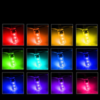 2 pièces de feux de stationnement LED pour voiture : feux de plaque d'immatriculation multicolores télécommandés en silicone T10 RGB 5050 6SMD haute luminosité
