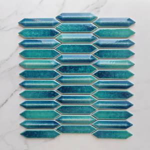 Ciel étoilé couleur bleue forme de flèche <span class=keywords><strong>Chevron</strong></span> mosaïque en céramique dosseret <span class=keywords><strong>carrelage</strong></span> <span class=keywords><strong>mural</strong></span> de cuisine - Product Image 5