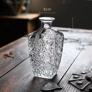 Jarrón de Vidrio <span class=keywords><strong>Madrid</strong></span> con Patrón en Relieve, <span class=keywords><strong>Boca</strong></span> Estrecha, para Arreglos Florales, Decoración de Mesa de Salón, Jarrones Transparentes de Vidrio Artístico - Product Image 6