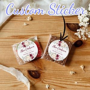 Custom Personalised Self-Adhesive Waterproof <b>Stickers</b> Round Floral Design Matte Varnishing Wedding Favour Save-The-Date - Product Image 3