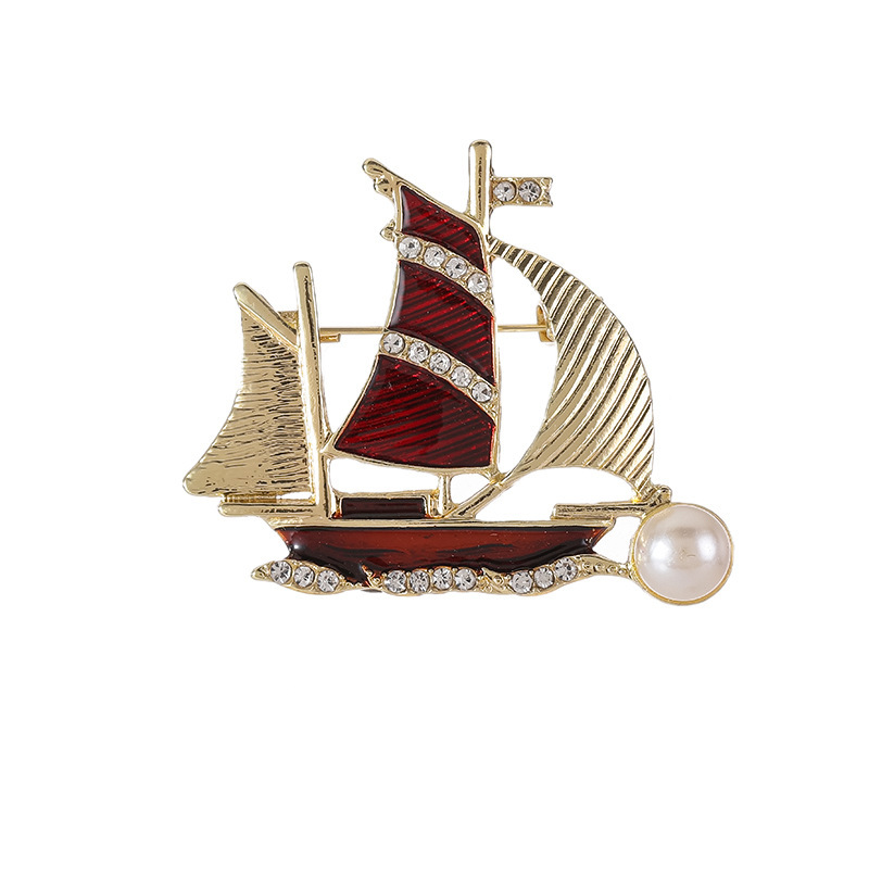 Women's Sailboat Brooch Pin – Fashion Jewelry, Hypoallergenic Metal, Gift For Graduation, Birthday, Christmas