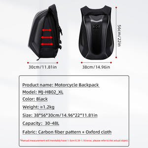 <span class=keywords><strong>Mochila</strong></span> de Motociclismo MJMOTO para Hombre, Gran Capacidad, <span class=keywords><strong>Mochila</strong></span> de Motocross con Carcasa Rígida de Fibra de Carbono, Impermeable - Product Image 2
