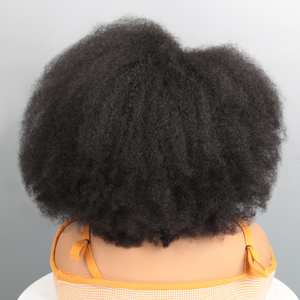 <span class=keywords><strong>Afro</strong></span> Kinky Curly Lace Front Peruca Cor Natural <span class=keywords><strong>Afro</strong></span> Bob Cabelo Humano Natural Fina 13X4X2 250% Densidade Curta Cabelo Humano Perucas - Product Image 2