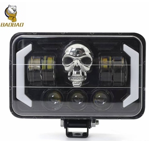 Phare de <span class=keywords><strong>moto</strong></span> 5 pouces RGB en plastique et métal 12V pour <span class=keywords><strong>Harley</strong></span> <span class=keywords><strong>Davidson</strong></span>, bicolore blanc-jaune, pièces de décoration de <span class=keywords><strong>moto</strong></span>, accessoires de voiture - Product Image 1