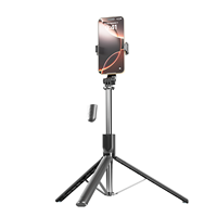 Trépied portable pour selfie de 1,8 m avec support pour téléphone, trépied extensible léger pour smartphone pour vlogging
