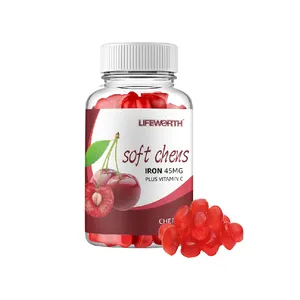 LIFEWORTH integratore di ferro masticabile per donne e uomini sapore di ciliegia vitamina C Soft Chew