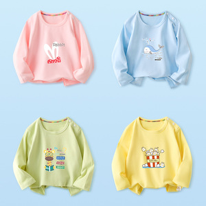 Kids' Long-Sleeved Knitted Casual <strong>T</strong>-<strong>Shirt</strong> Spring Autumn Cotton Eco-friendly Cartoon Print for Girls Boys - Product Image 2