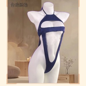Combinaison sexy en tissu tissé Golden Shuttle, bleu transparent, lingerie féminine, costume 064 - Product Image 1