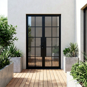 Porta Principale di Sicurezza Esterna Isolata Personalizzata Design Porta Doppia in Ferro - Product Image 4