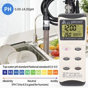 AZ8601 Hochpräziser wasserdichter PH/ORP/MV/TEMP-Wasser qualitäts tester OEM/ODM-unterstützter <span class=keywords><strong>Aquarium</strong></span>-Aquakultur monitor - Product Image 4